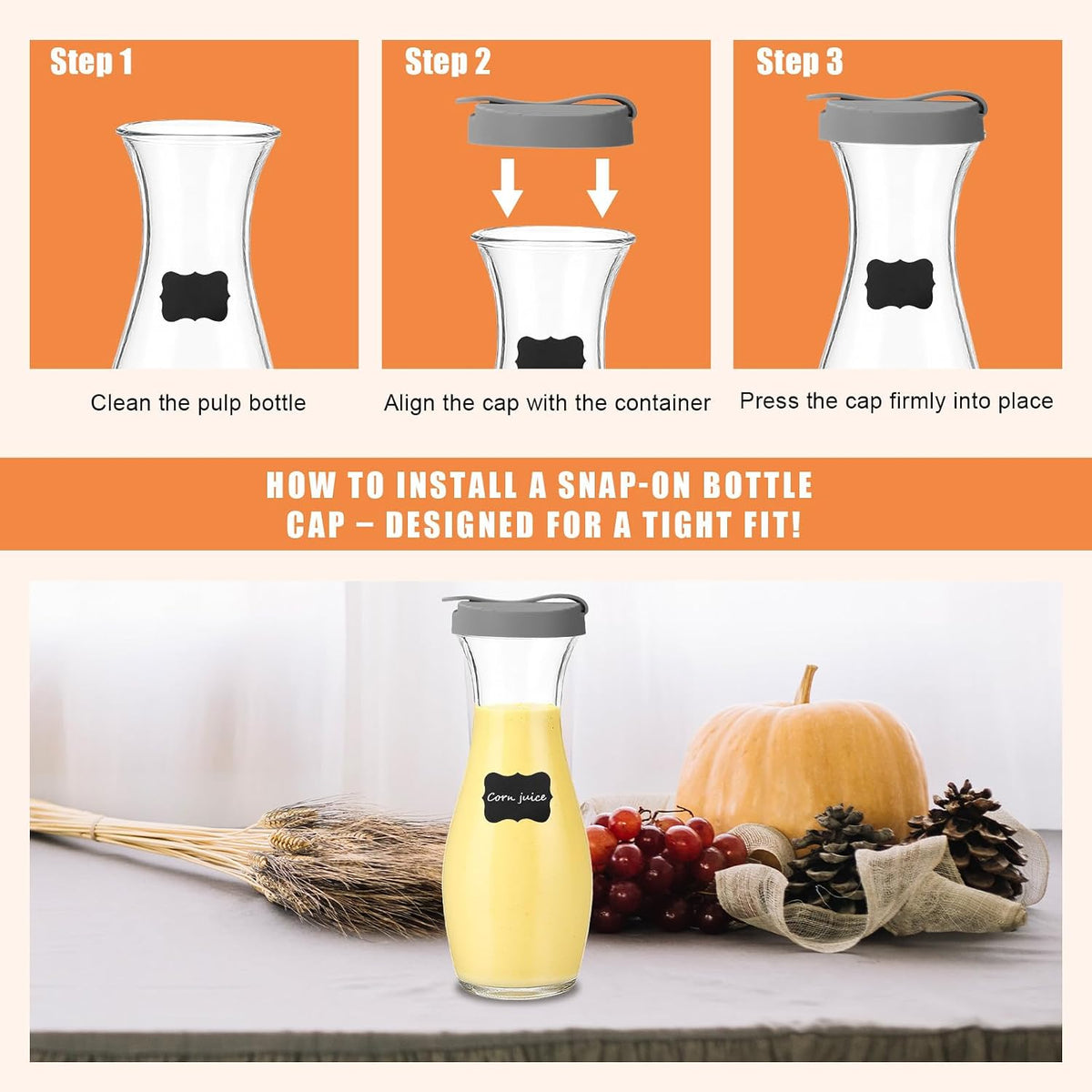 2pcs Salad Dressing Bottle Cap Compatible with Good Seasons, Leak-Proof Airtight BPA-Free Silicone Salad Dressing Cruet Top Replacement Tight Fit & Closeable Cap(Grey, Black)