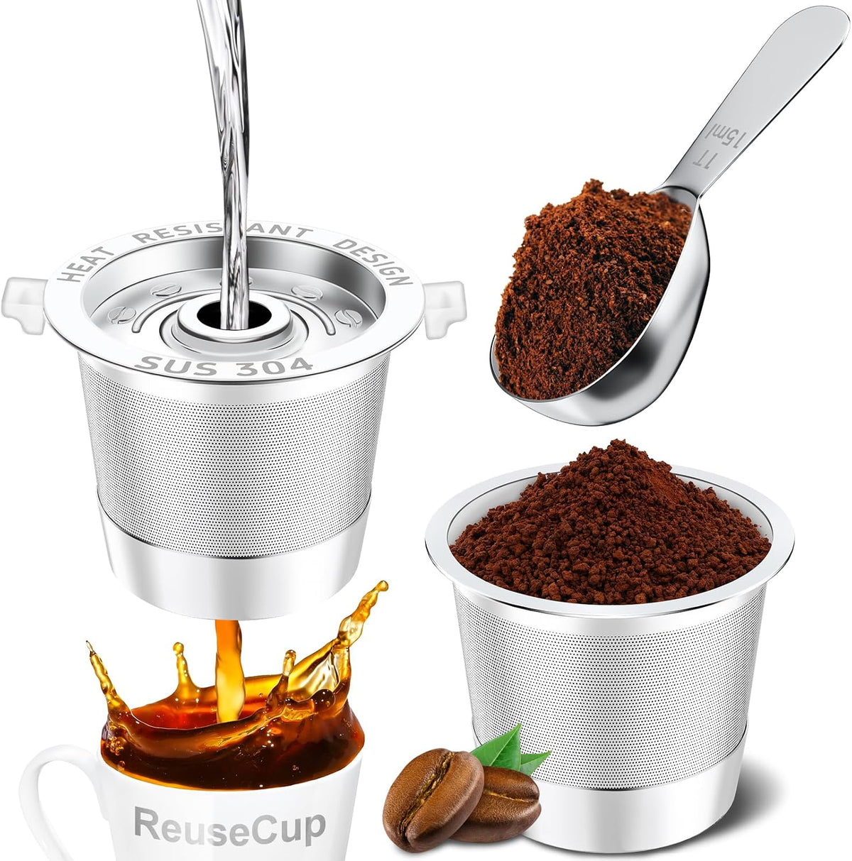 Reusable K Cup for Keurig 1.0, 2 Pack, NO BPA