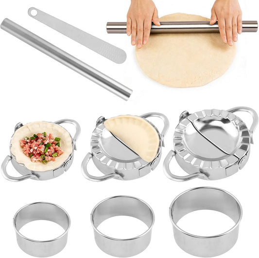8Pcs Dumpling Maker Set, 3.15/3.54/3.94 Inch Empanada Maker Press