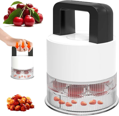 Cherry Pitter, Heavy-Duty Stainless Steel Olive and Cherry Pitters Corer Tool with Space-Saving Lock Design, Multi-Function Cherries Stoner Seed Remover Tool for Making Cherry Jam (Black)