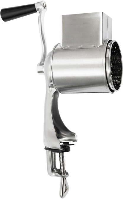 Rotary Cheese Grater, Cheese Grater Hand Crank with 5 Drum Blades, Round Mandoline Slicer Vegetable Slicer Walnuts Grinder for Potato, Carrot, Nuts