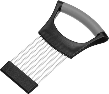 Onion Slicer Holder, Stainless Steel Vegetable Cutting Holder Food Cutter Tool for Slicing Storing Onions Tomatoes Potatoes Avocados Apples, Green