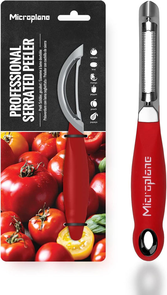 Professional Serrated Swivel Peeler for Tomato and Kiwi, for Right and Left Hand Use