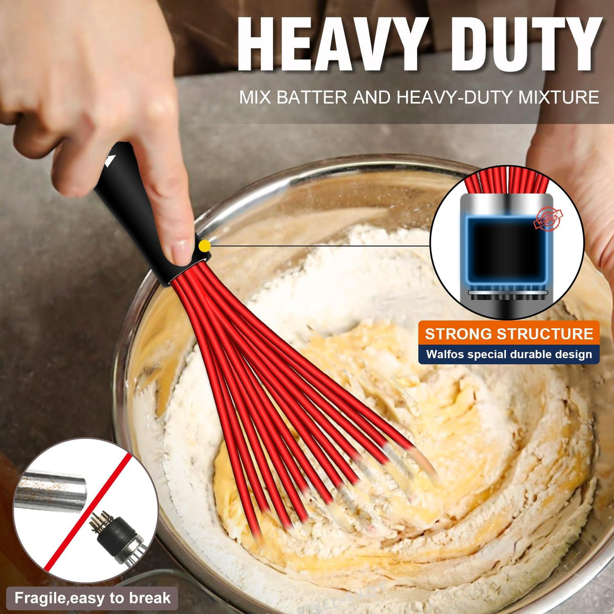 Whisk,7+9+11in Silicone whisk, BPA free Whisks for Cooking Non Scratch. Heat Resistant(480°F) Wisk. Perfect for Blending, Mixing, Beating etc.Dishwasher Safe.Set of 3 (Colorful)