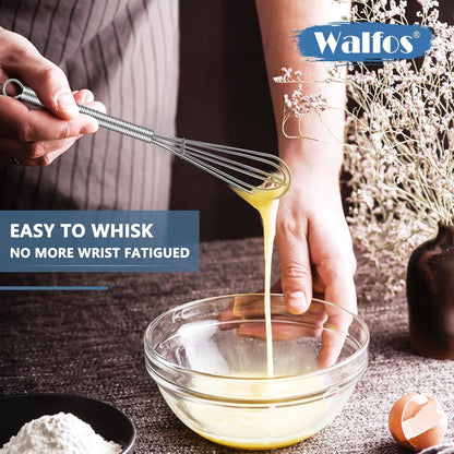 Whisk,7+9+11in Silicone whisk, BPA free Whisks for Cooking Non Scratch. Heat Resistant(480°F) Wisk. Perfect for Blending, Mixing, Beating etc.Dishwasher Safe.Set of 3 (Colorful)