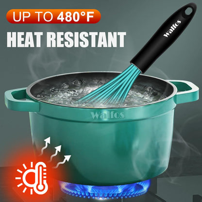 Whisk,7+9+11in Silicone whisk, BPA free Whisks for Cooking Non Scratch. Heat Resistant(480°F) Wisk. Perfect for Blending, Mixing, Beating etc.Dishwasher Safe.Set of 3 (Colorful)