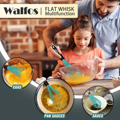 Whisk,7+9+11in Silicone whisk, BPA free Whisks for Cooking Non Scratch. Heat Resistant(480°F) Wisk. Perfect for Blending, Mixing, Beating etc.Dishwasher Safe.Set of 3 (Colorful)