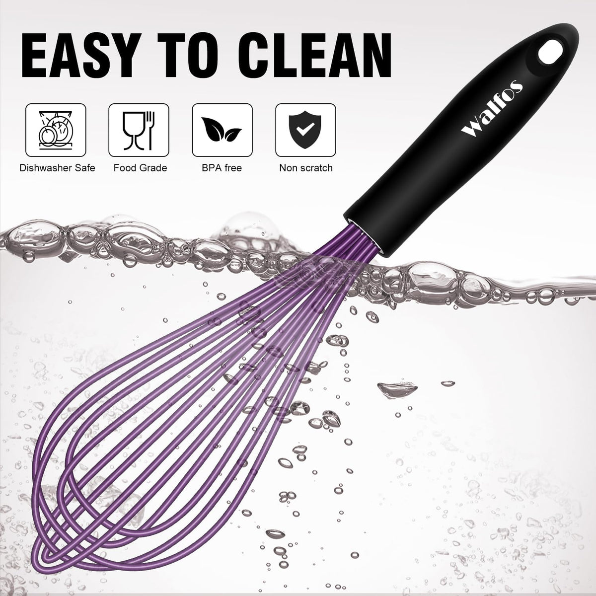 Whisk,7+9+11in Silicone whisk, BPA free Whisks for Cooking Non Scratch. Heat Resistant(480°F) Wisk. Perfect for Blending, Mixing, Beating etc.Dishwasher Safe.Set of 3 (Colorful)