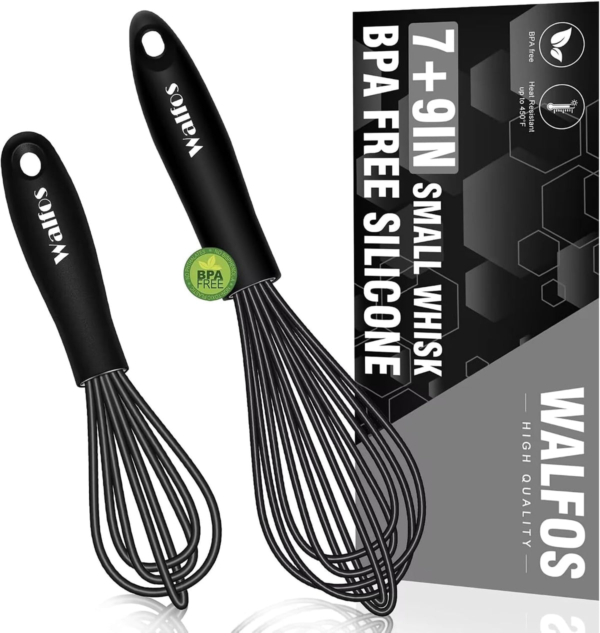 Whisk,7+9+11in Silicone whisk, BPA free Whisks for Cooking Non Scratch. Heat Resistant(480°F) Wisk. Perfect for Blending, Mixing, Beating etc.Dishwasher Safe.Set of 3 (Colorful)