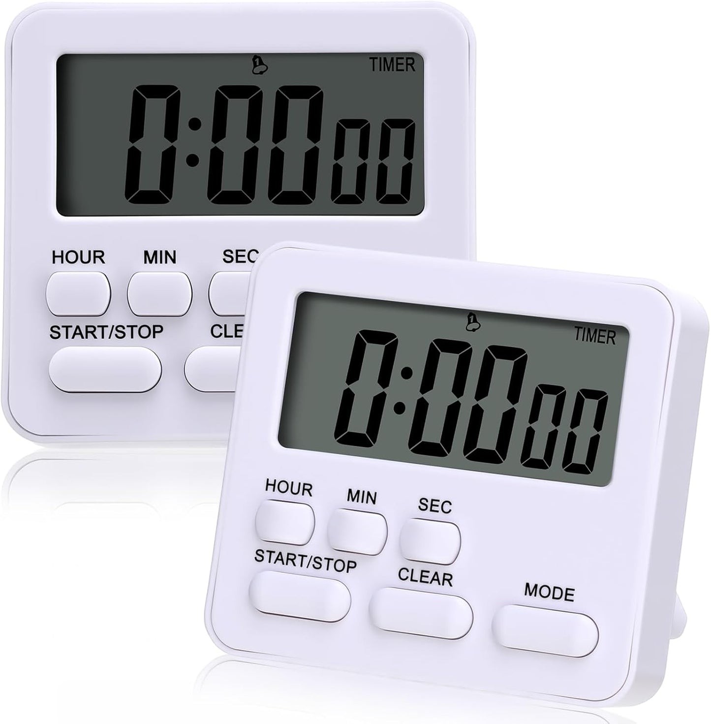 6 Pcs Digital Kitchen Timer 24 Hour Clock and Alarm Function Timer On/Off Switch Minute Second Count up Countdown Loud Alarm for Exercise Cook Baking