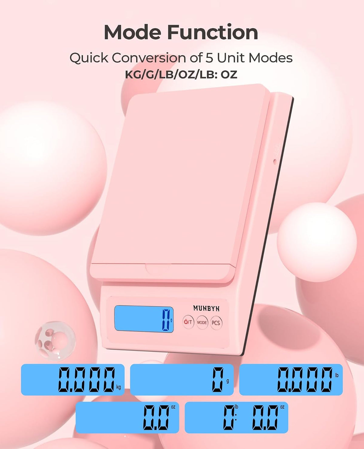 Shipping Scale, 66lb/0.1oz Accurate Digital Postal Scale Pink