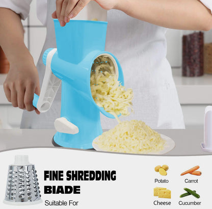 Cheese Grater with Handle,Multifunctional Rotary Cheese Grater