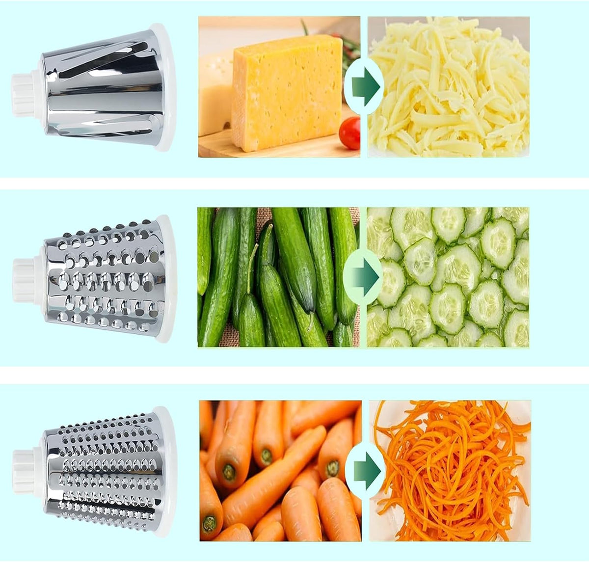 Cheese Grater with Handle,Multifunctional Rotary Cheese Grater
