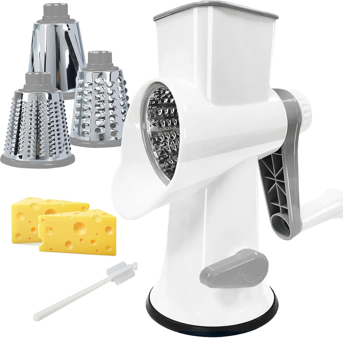 Cheese Grater with Handle,Multifunctional Rotary Cheese Grater