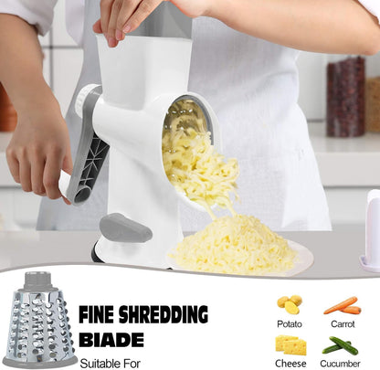 Cheese Grater with Handle,Multifunctional Rotary Cheese Grater