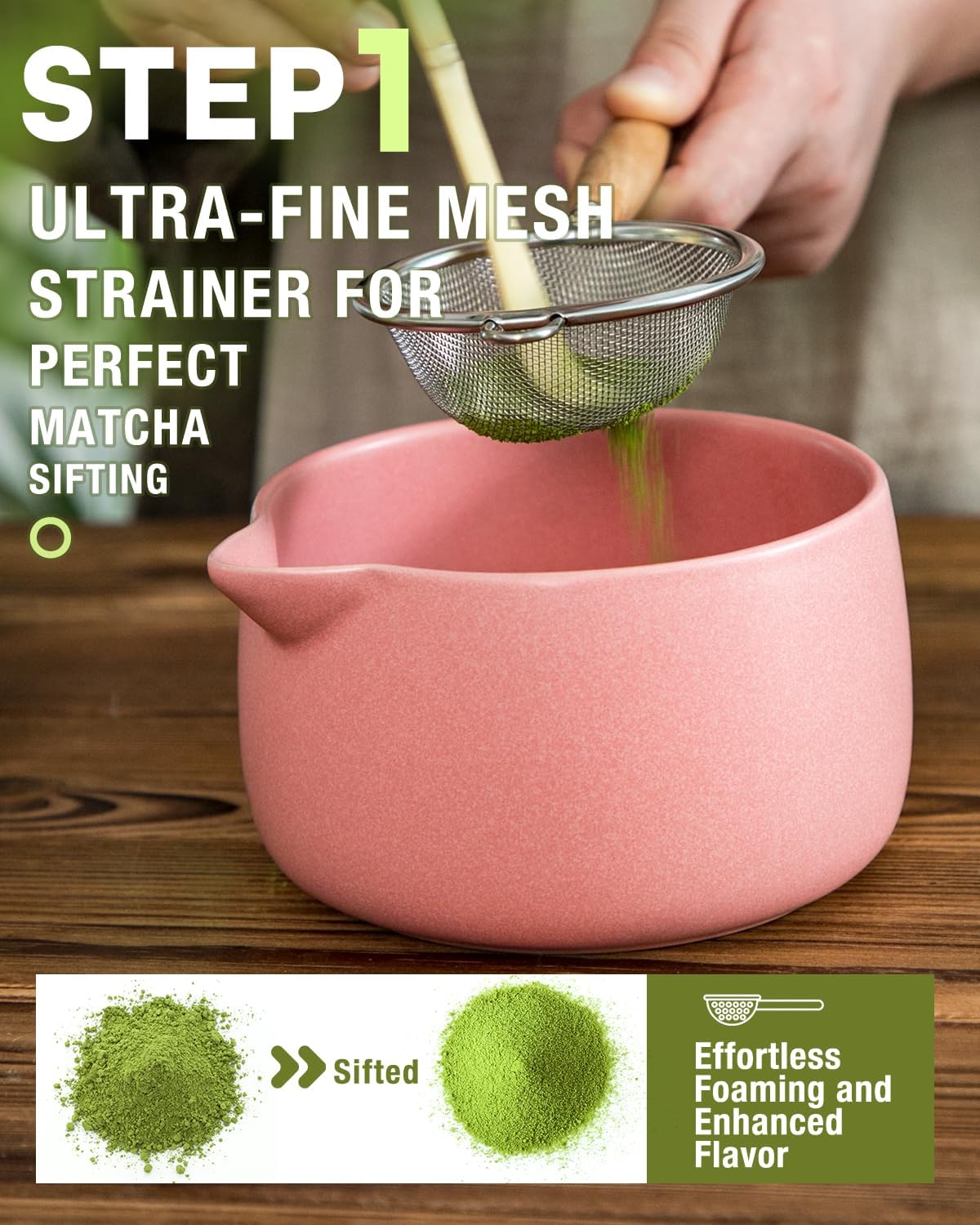 5-Piece Matcha Whisk Set, Green