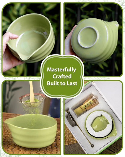 5-Piece Matcha Whisk Set, Green