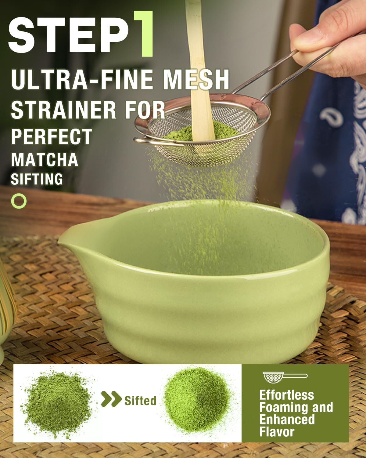 5-Piece Matcha Whisk Set, Green
