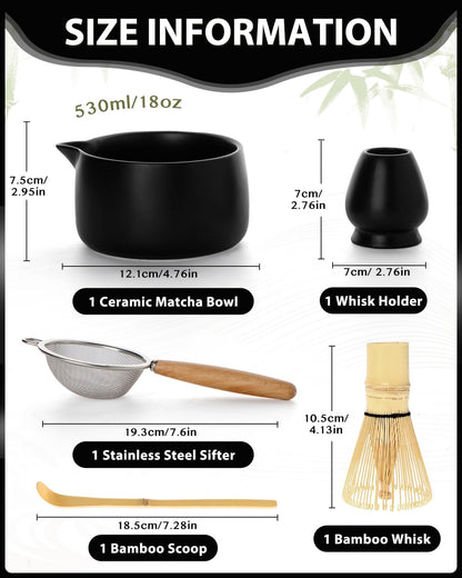 5-Piece Matcha Whisk Set, Green