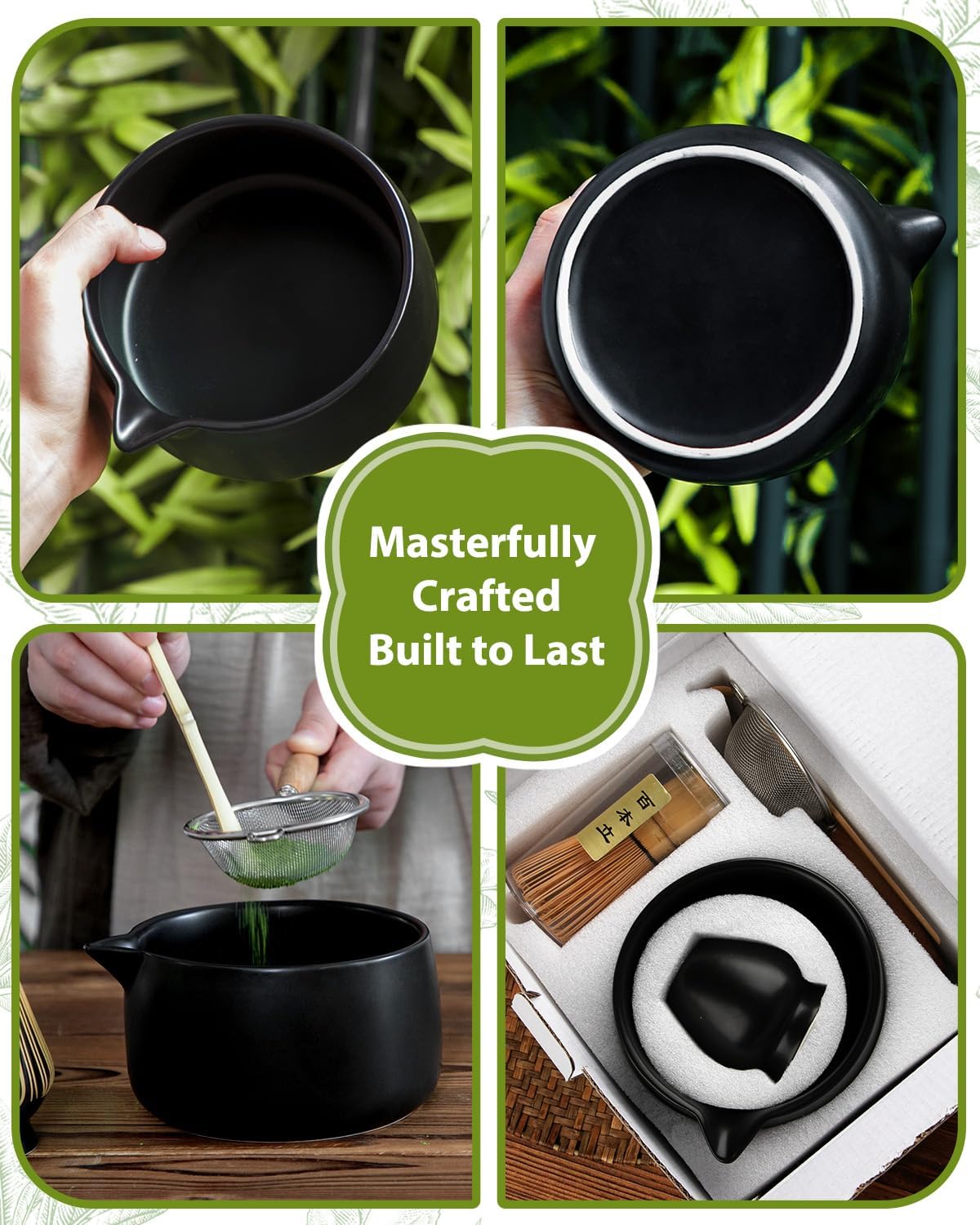 5-Piece Matcha Whisk Set, Green