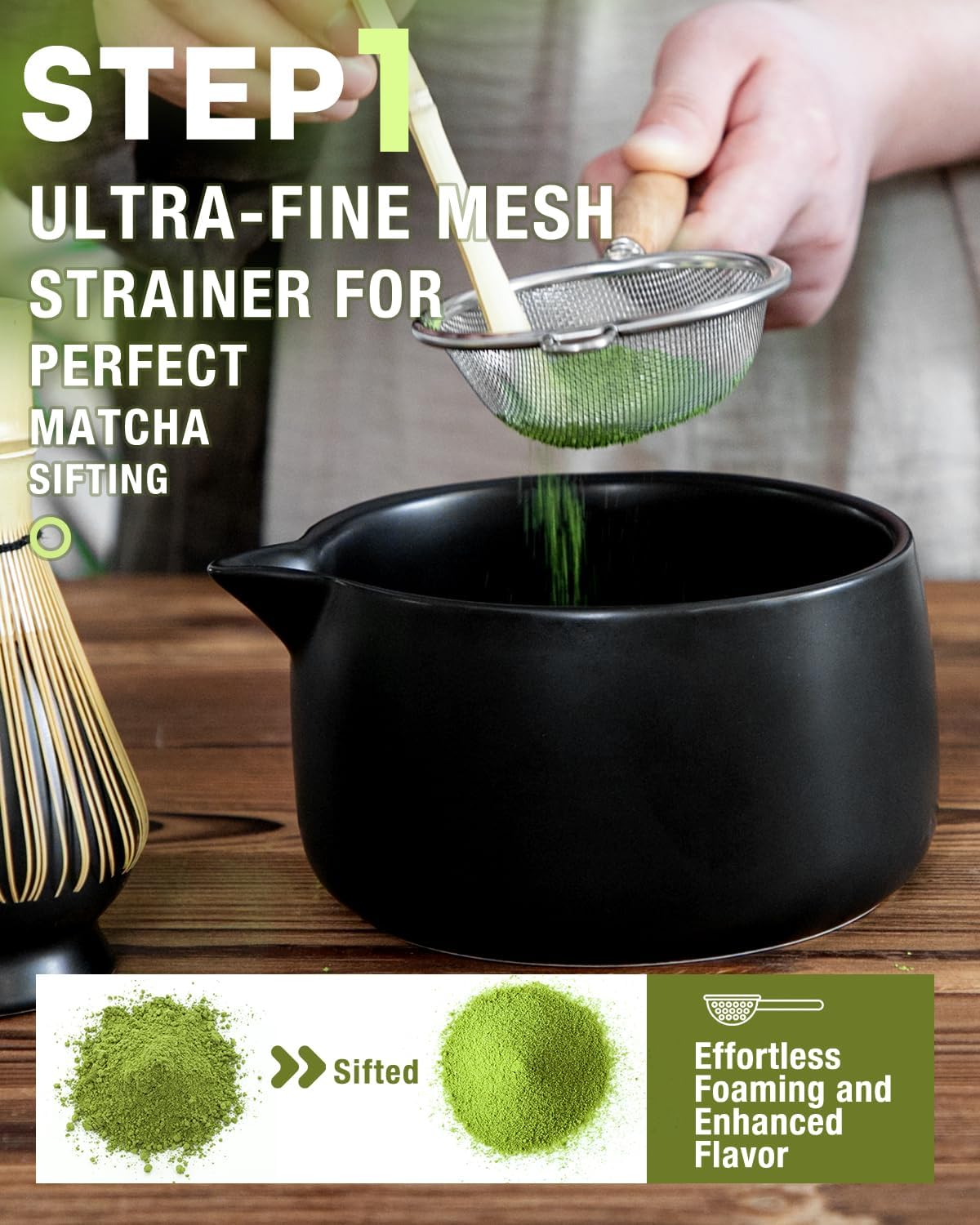 5-Piece Matcha Whisk Set, Green