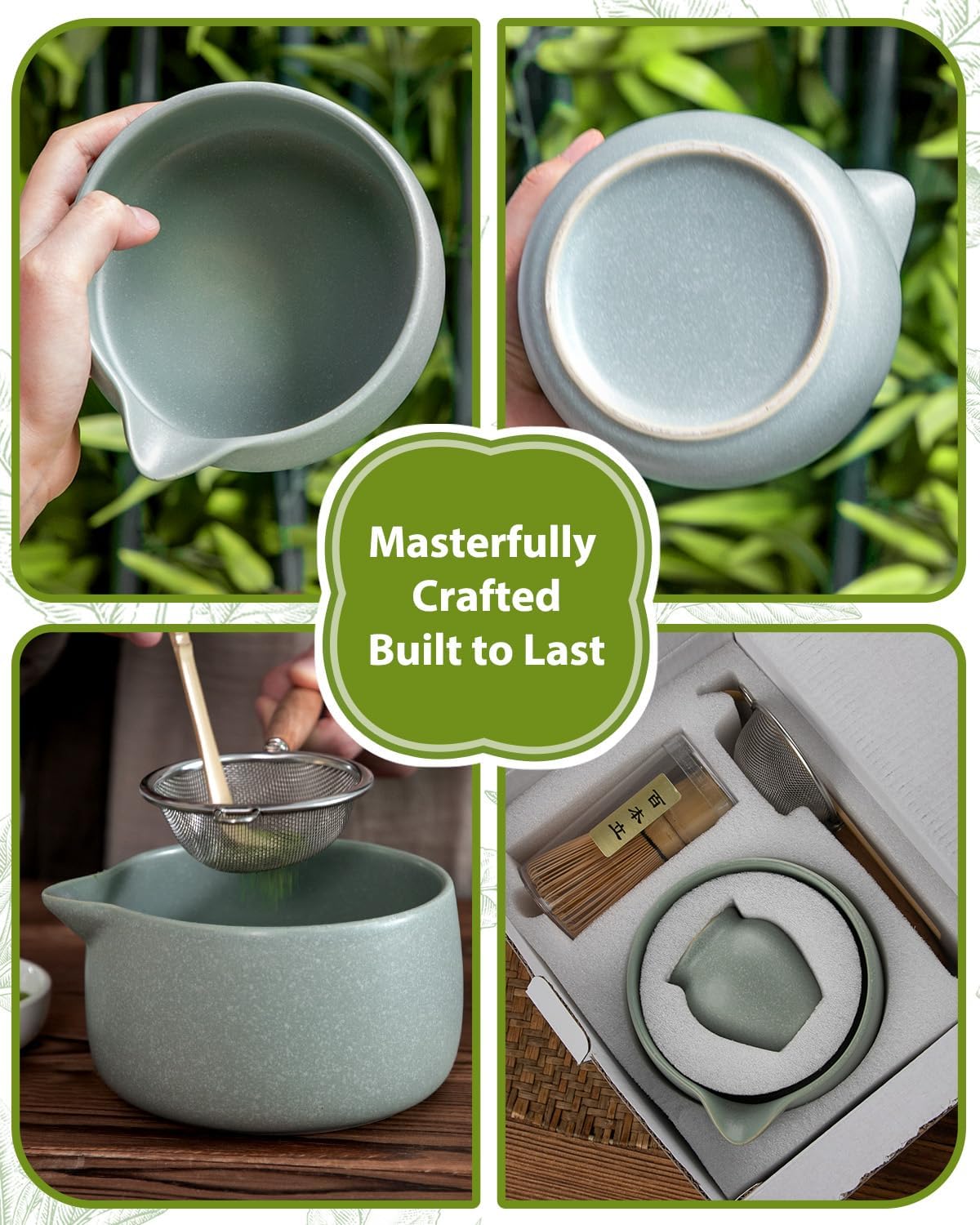 5-Piece Matcha Whisk Set, Green