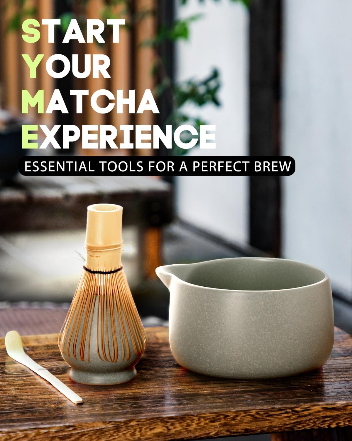 5-Piece Matcha Whisk Set, Green