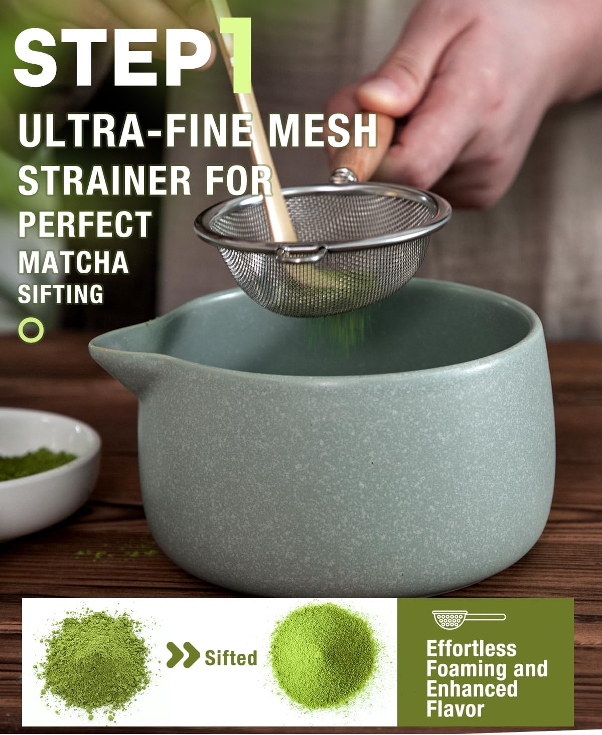 5-Piece Matcha Whisk Set, Green