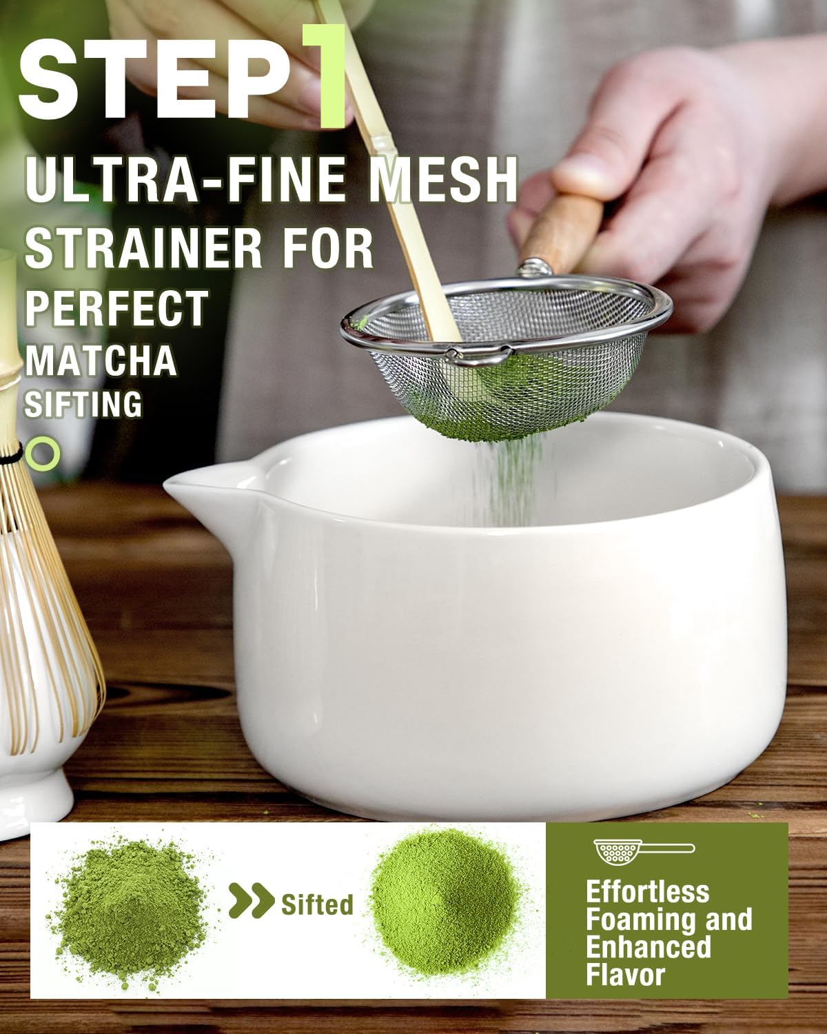 5-Piece Matcha Whisk Set, Green