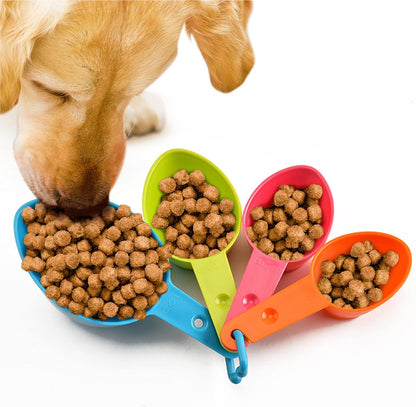 Cat Food Measuring Cup Set, 4-Piece Pet Food Scoops for Dogs & Cats