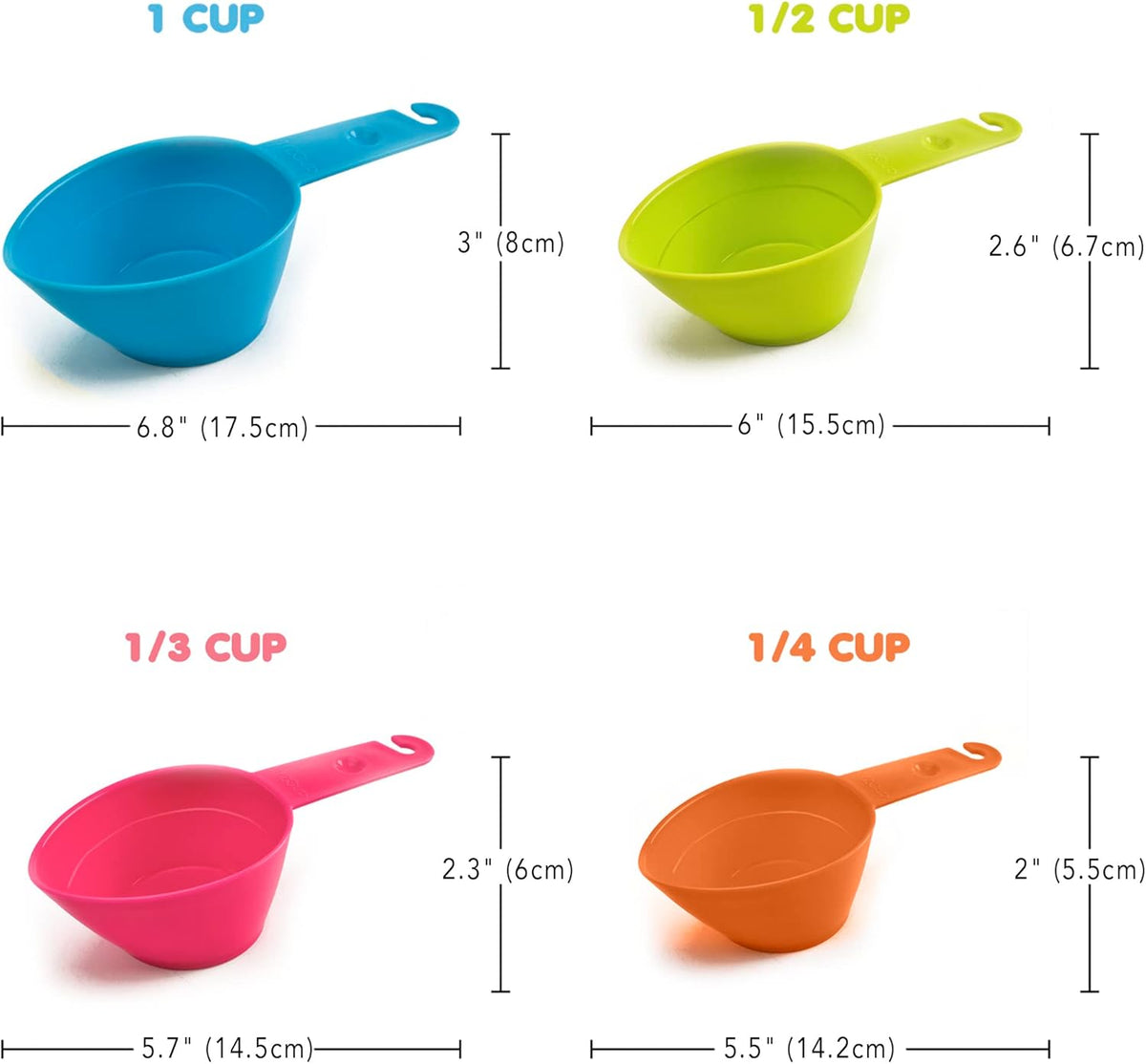 Cat Food Measuring Cup Set, 4-Piece Pet Food Scoops for Dogs & Cats