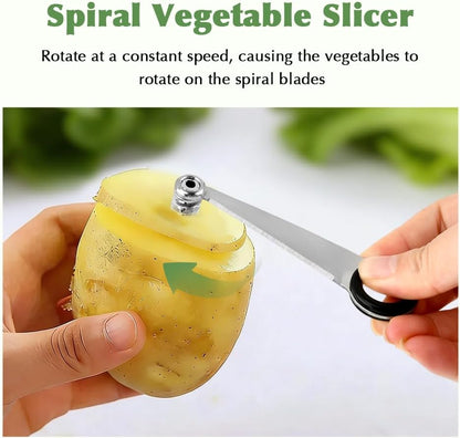 3PCS Piranha Spiral Cutter,Stainless Steel Spiral Cutter Kitchen Tool