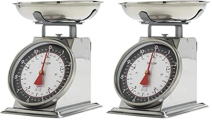 Mechanical Kitchen Food Scale with Bowl, Weighs Up to 11lbs, Measures in Grams and Ounces, Analog Cooking Scale for Baking, Black and Silver