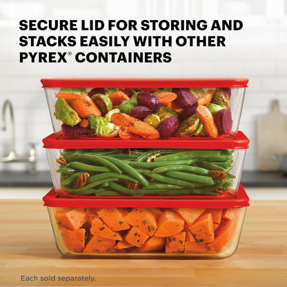 Simply Store 11 Cup Glass Food Storage Container, BPA-Free Lid
