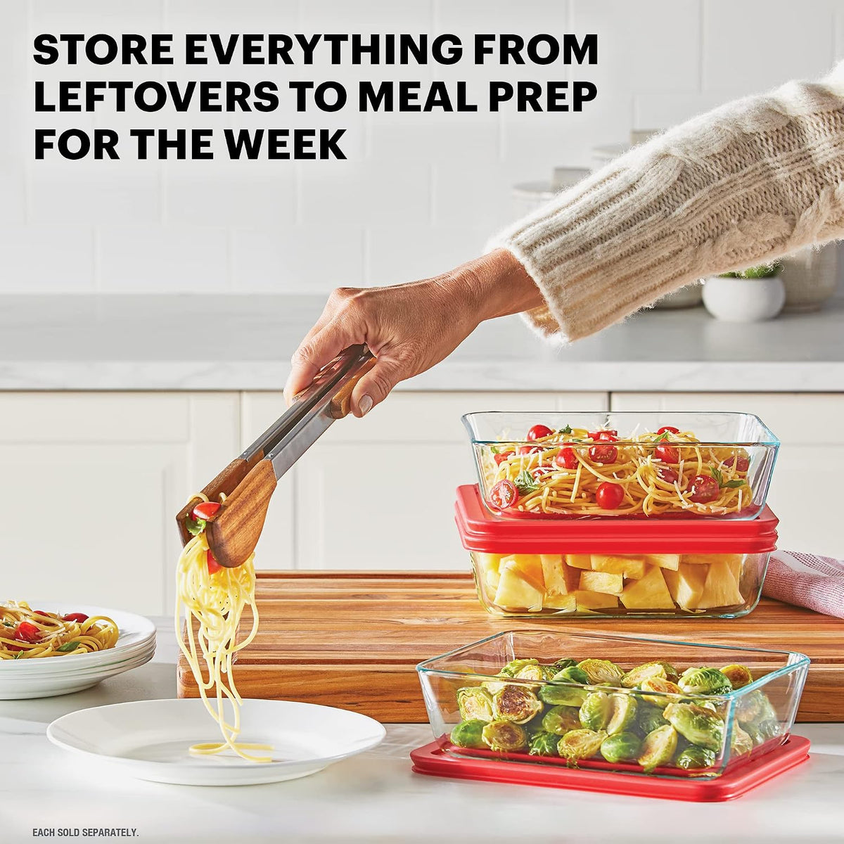 Simply Store 11 Cup Glass Food Storage Container, BPA-Free Lid