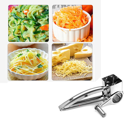 Rotating Cheese Slicer, 7.8 Inch x 4.5 Inch x 3.2 Inch Stainless Steel Grater Shred Machine for Vegetables, Cheese and Lemon (1)