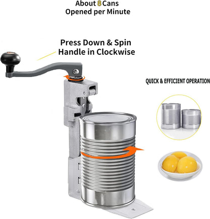 Commercial Can Opener Heavy Duty,27.5” Manual Can Opener for Large Cans Up to 17.7”, Tabletop Industrial Can Opener with Replaceable Blade for Restaurants, Bars, Canteens