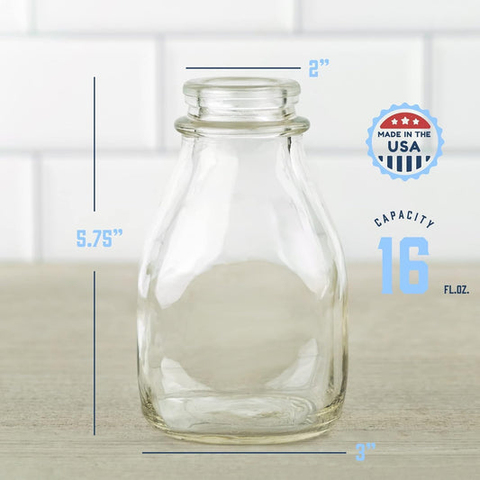 16oz Salad Dressing Shaker Bottle – Glass Bottle Salad Dressing Dispenser Container with Tamper-Proof Lid – Salad Dressing Container - 1 Pack