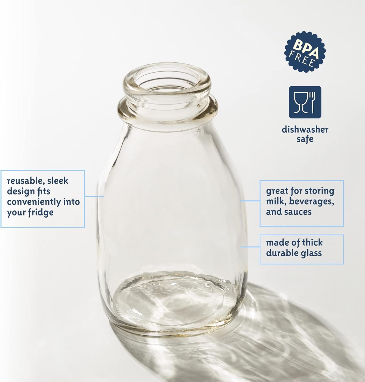 16oz Salad Dressing Shaker Bottle – Glass Bottle Salad Dressing Dispenser Container with Tamper-Proof Lid – Salad Dressing Container - 1 Pack