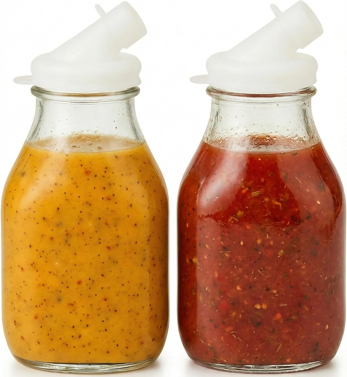 16oz Salad Dressing Shaker Bottle – Glass Bottle Salad Dressing Dispenser Container with Tamper-Proof Lid – Salad Dressing Container - 1 Pack