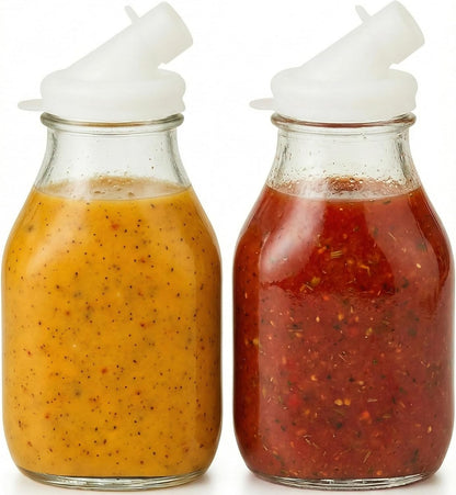 16oz Salad Dressing Shaker Bottle – Glass Bottle Salad Dressing Dispenser Container with Tamper-Proof Lid – Salad Dressing Container - 1 Pack