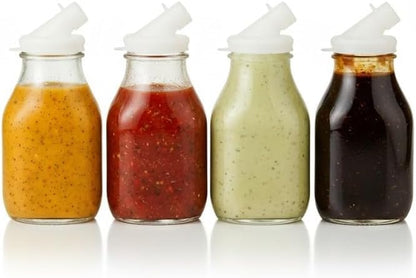 16oz Salad Dressing Shaker Bottle – Glass Bottle Salad Dressing Dispenser Container with Tamper-Proof Lid – Salad Dressing Container - 1 Pack