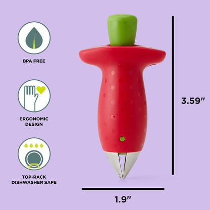 Original Stem Gem Strawberry Huller, Red/Green - 102-138-005