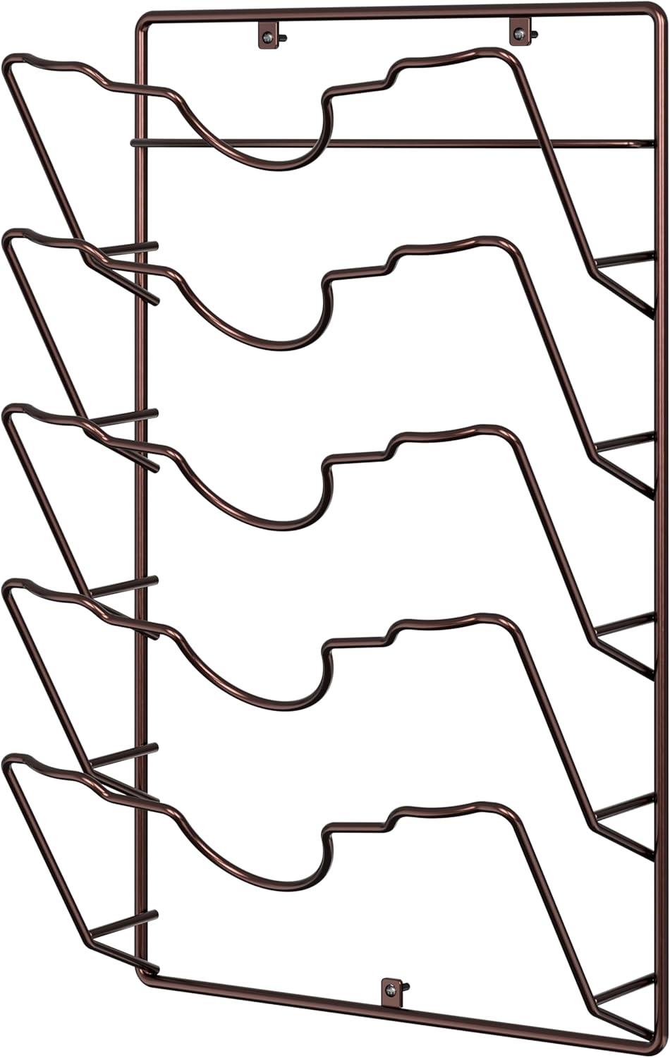 Wall Door Mounted Pot Lid Rack Organizer, Chrome Finish | 9.5" W x 4.5" D x 17.2" H Shelf