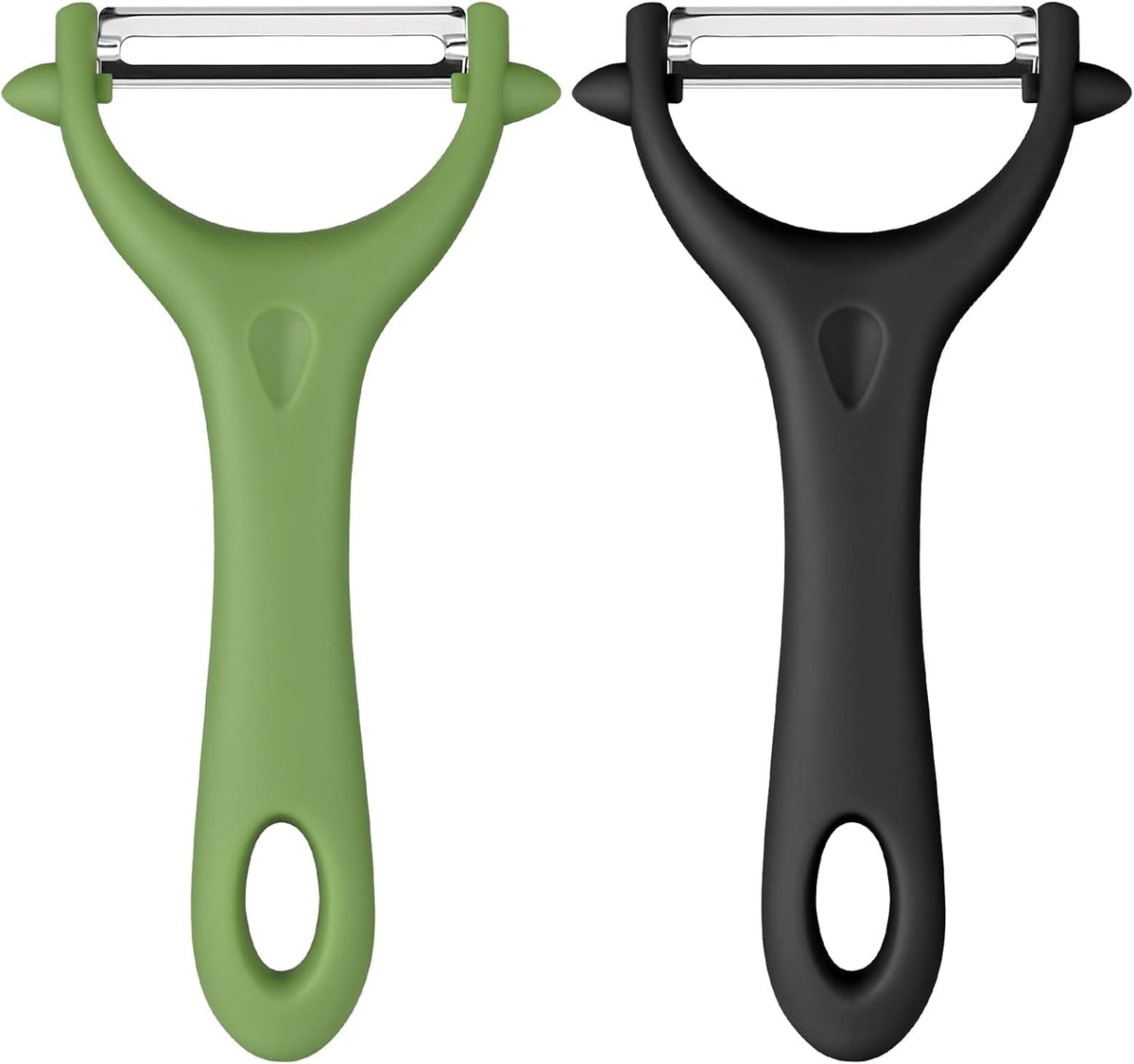 2PCS Potato Peeler, Y-Shaped Swivel Vegetable Peeler, Green + Black