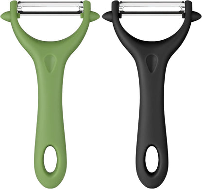 2PCS Potato Peeler, Y-Shaped Swivel Vegetable Peeler, Green + Black