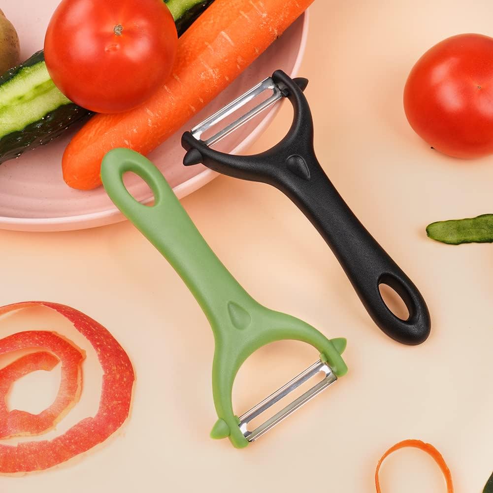 2PCS Potato Peeler, Y-Shaped Swivel Vegetable Peeler, Green + Black