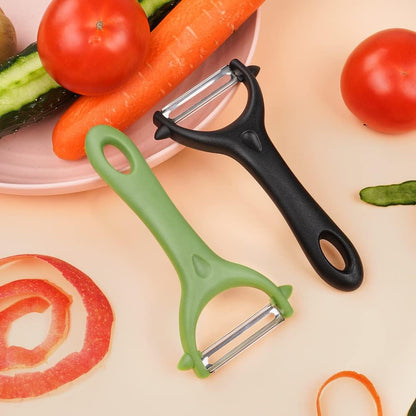 2PCS Potato Peeler, Y-Shaped Swivel Vegetable Peeler, Green + Black
