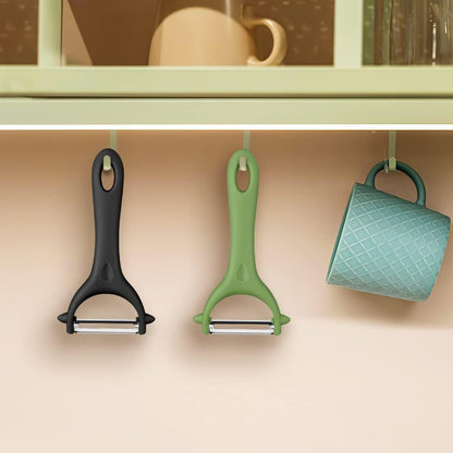 2PCS Potato Peeler, Y-Shaped Swivel Vegetable Peeler, Green + Black