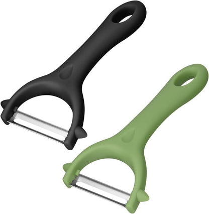 2PCS Potato Peeler, Y-Shaped Swivel Vegetable Peeler, Green + Black
